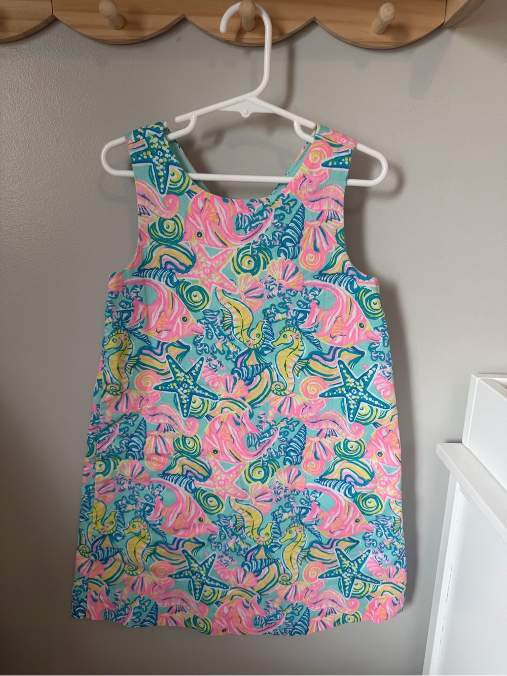 Sigrid Olsen Kids Girls Size 6 Multicolor Sea Life Shift Knee Dress Sleeveless